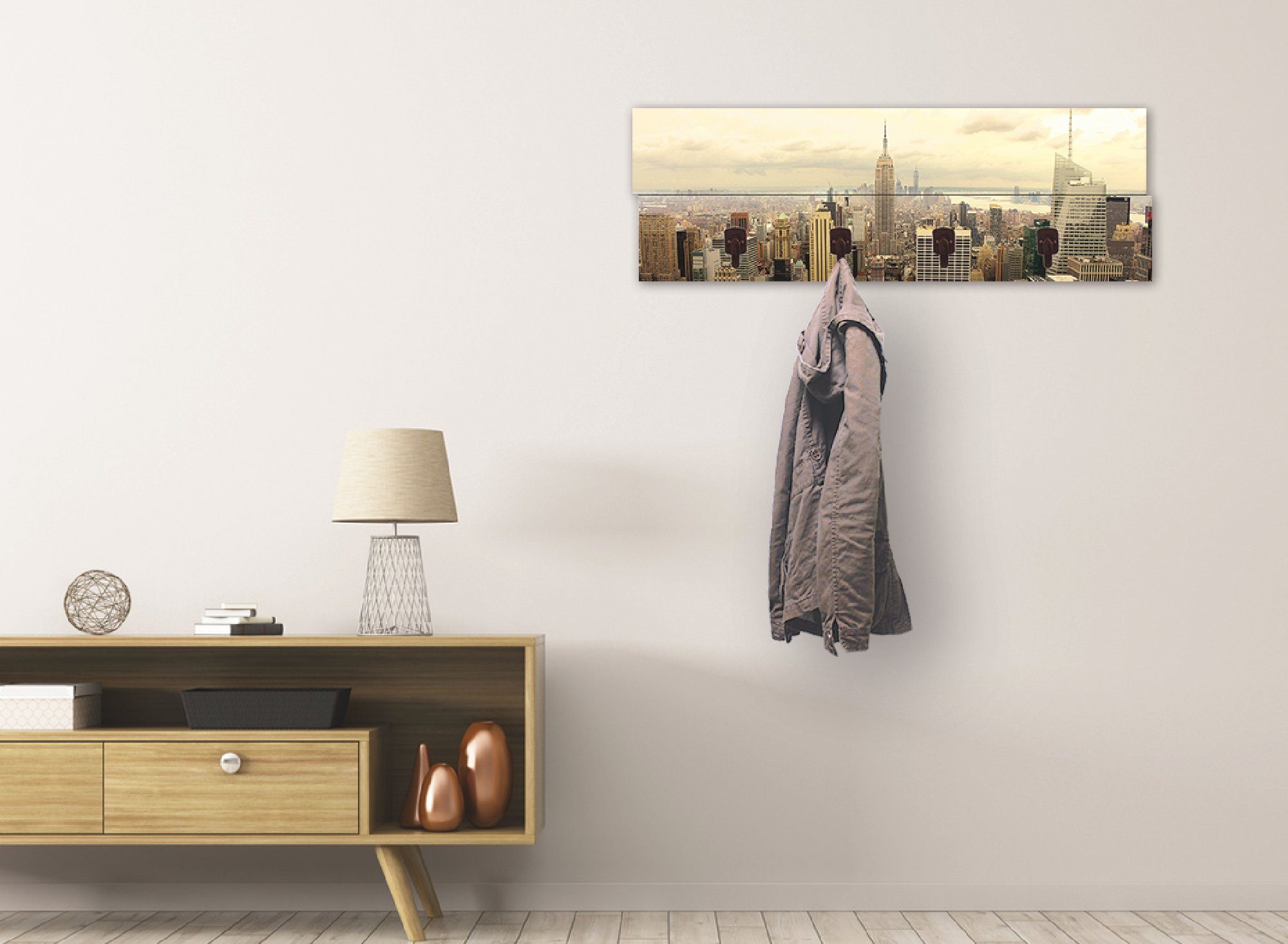 Artland Garderobenleiste Skyline Manhattan - New York, teilmontiert