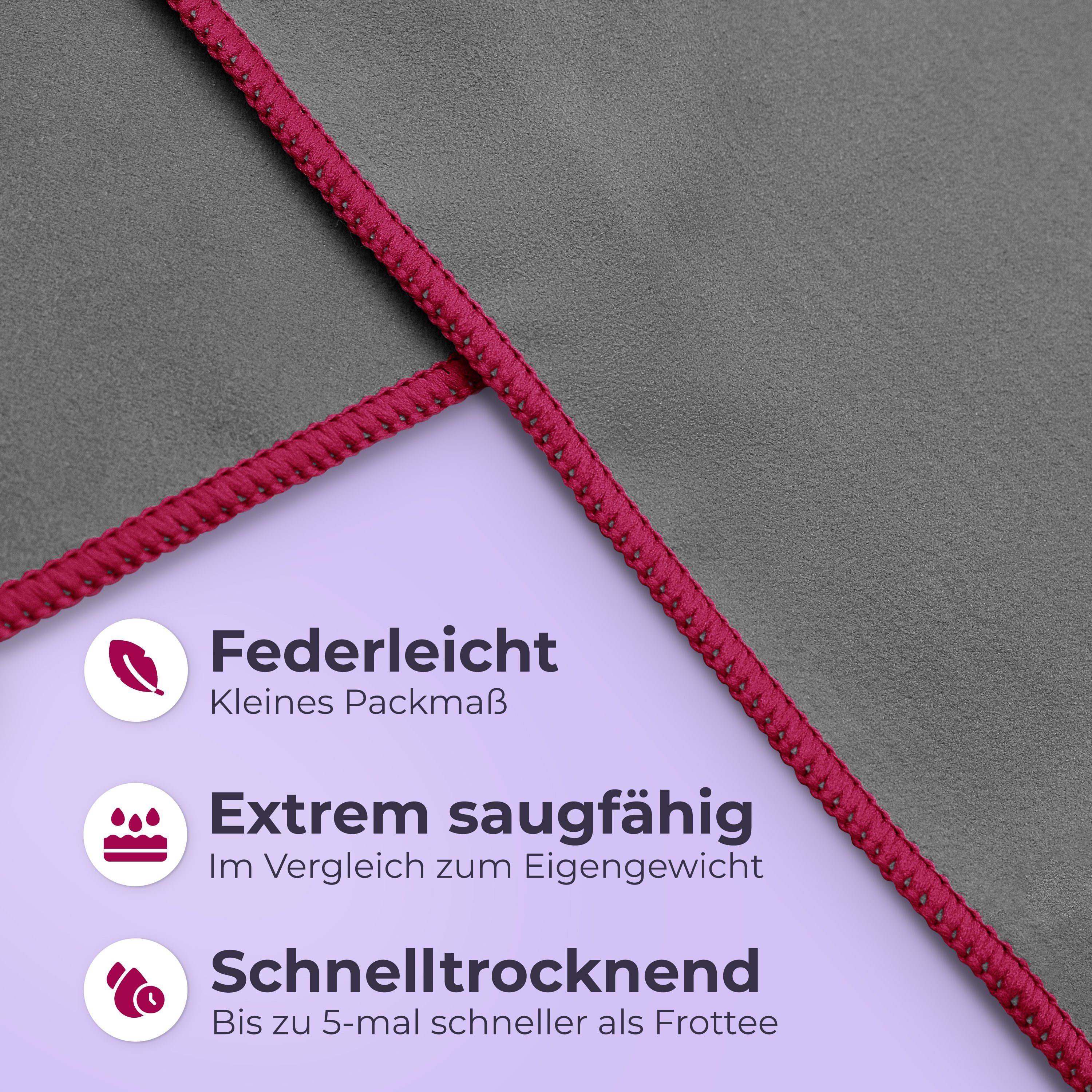 NirvanaShape Sporthandtuch Mikrofaser Handtuch, Microfaser Handtücher als Reisehandtuch, (Set), Microfaser Handtuch als Strandtuch oder Fitneesshandtuch