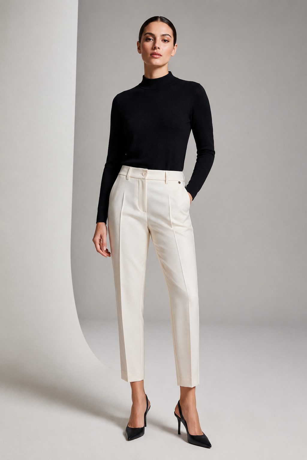 Liu Jo Anzughose ECS PANT.TS LUNGO light panna - elegante Stoffhose schmal