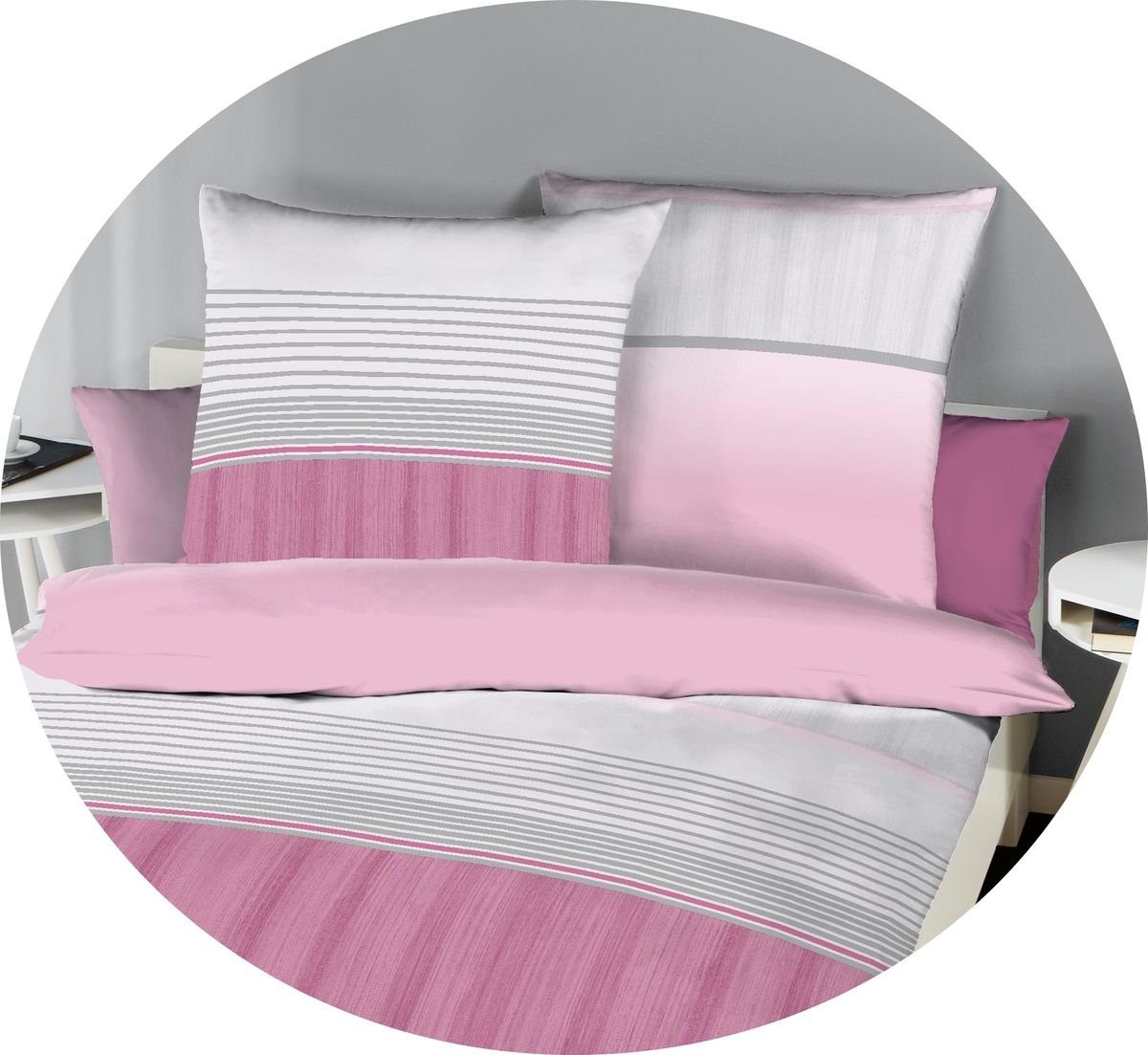 Kaeppel Bettwäsche Kaeppel Linon Renforcé Bettwäsche 2 tlg. Direction Pink günstig online kaufen