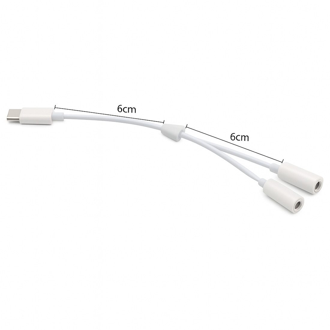 Bolwins P05 USB-C auf 2x 3,5mm Klinke Audio Adapter Kopfhörer Aux Splitter USB-Kabel, USB-C Stecker, 2× 3,5 mm Klinkenbuchse (13.5 cm), Dual-Audioausgabe, nur Audio (kein Mikrofon)