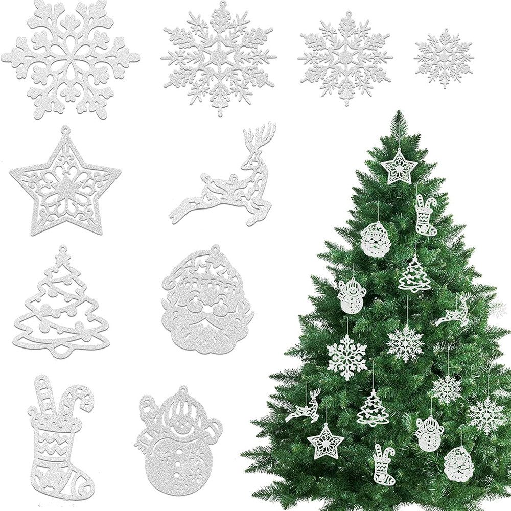Christbaumschmuck Schneeflocken-Ornamente, Weihnachtsbaum Ornamente für den Winter