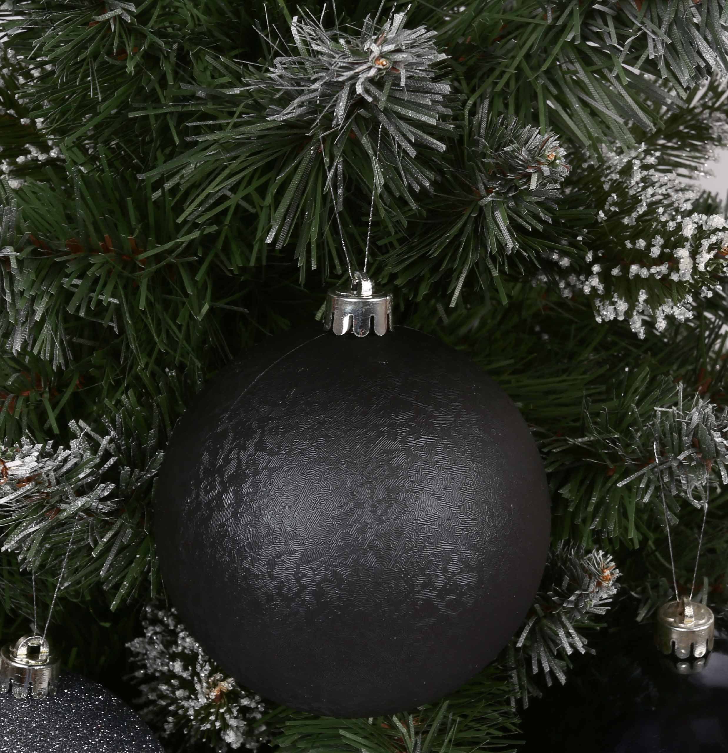 3 x Weihnachtsbaumkugel 1 10cm, Christbaumkugeln, Anthrazitfarbene Pack Set Stück Sarcia.eu