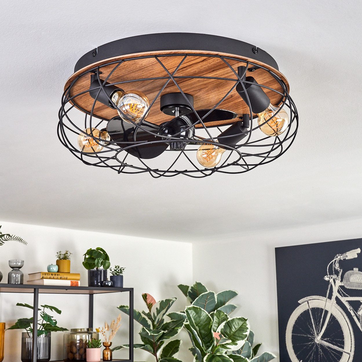 hofstein Deckenventilator Ventilator aus Metall/MDF in günstig online kaufen
