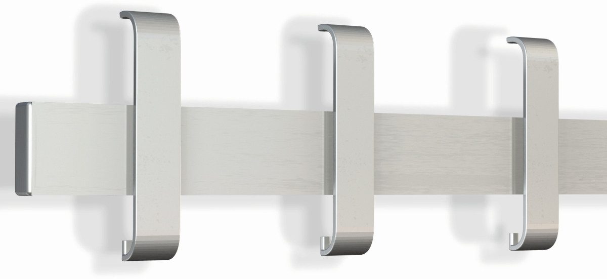 KERKMANN Garderobenständer Sicherheits-Wandgarderobe Arosa 43cm silber 3+6 Haken