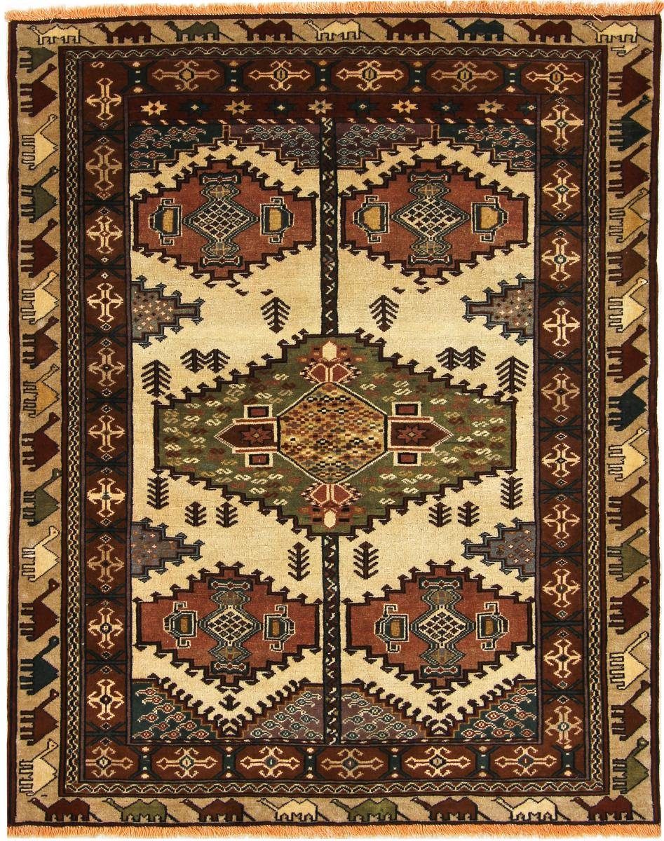 Orientteppich Turkaman 133x164 Handgeknüpfter Orientteppich / Perserteppich, Nain Trading, rechteckig, Höhe: 6 mm