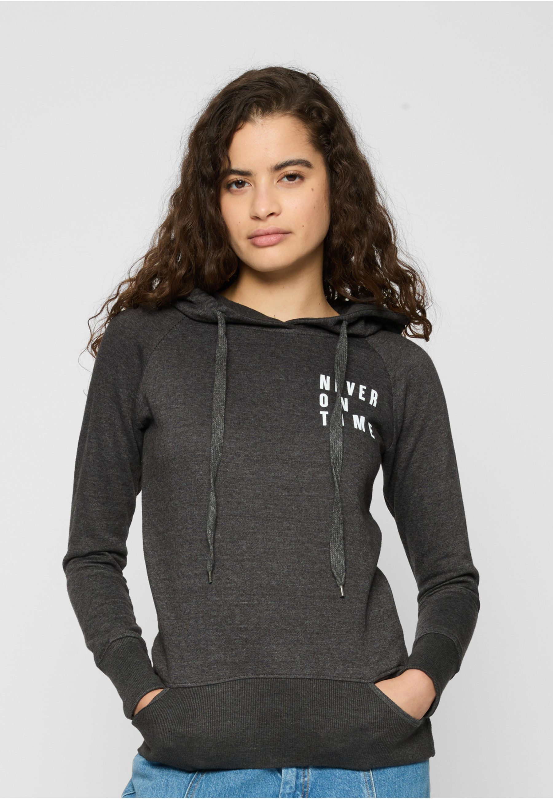 MisterTee Rundhalspullover MisterTee Herren Ladies Never On Time Hoody (1-tlg)
