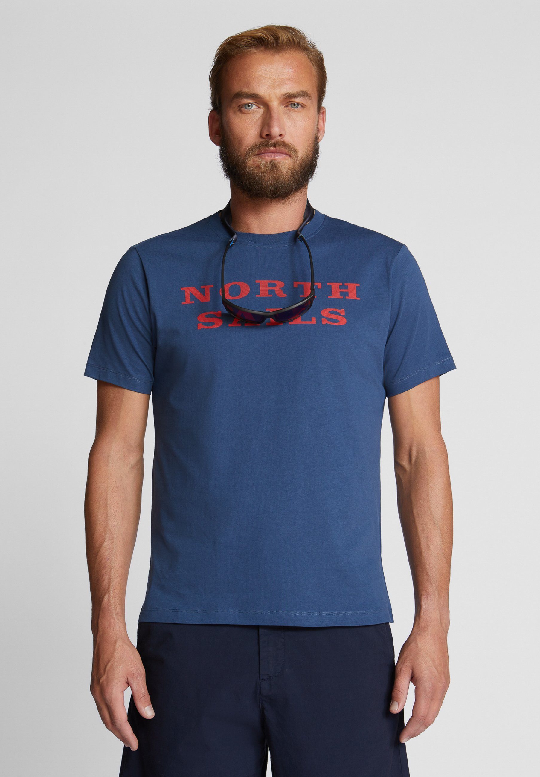 North Sails T-Shirt T-Shirt mit Schriftzug DARK DENIM