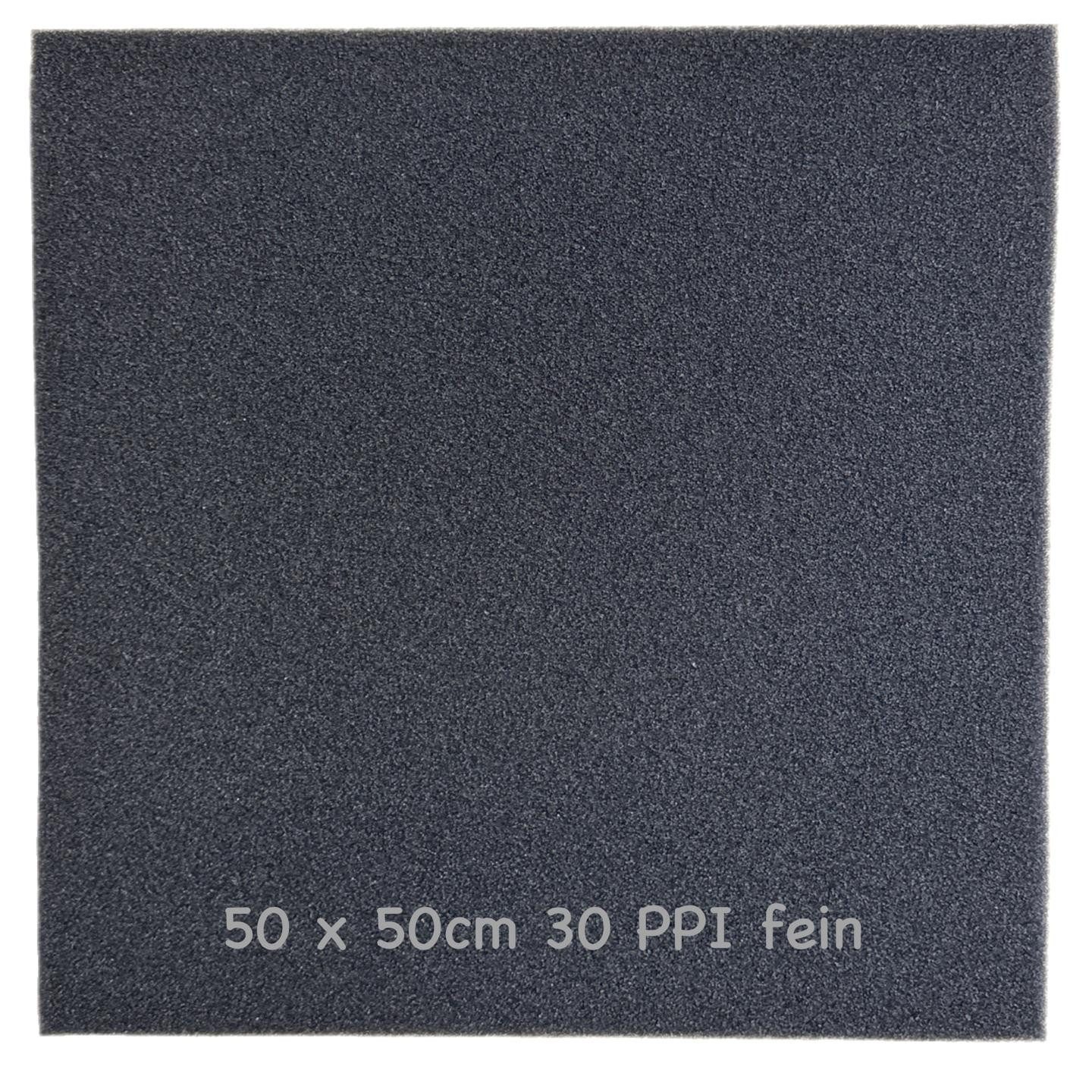 Koi Herdecke Aquariumfilter KH feiner Aquarium Filterschaum schwarz 30 PPI 50x50x3 cm Filtermatte