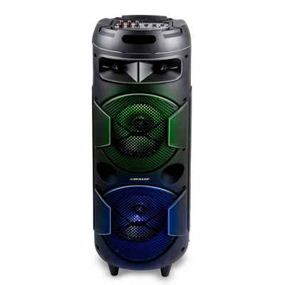 Dunlop Karaoke-Lautsprecher 2x 20 W Bluetooth Bluetooth-Lautsprecher (Bluetoothbox Wechsellichter USB Kabel)