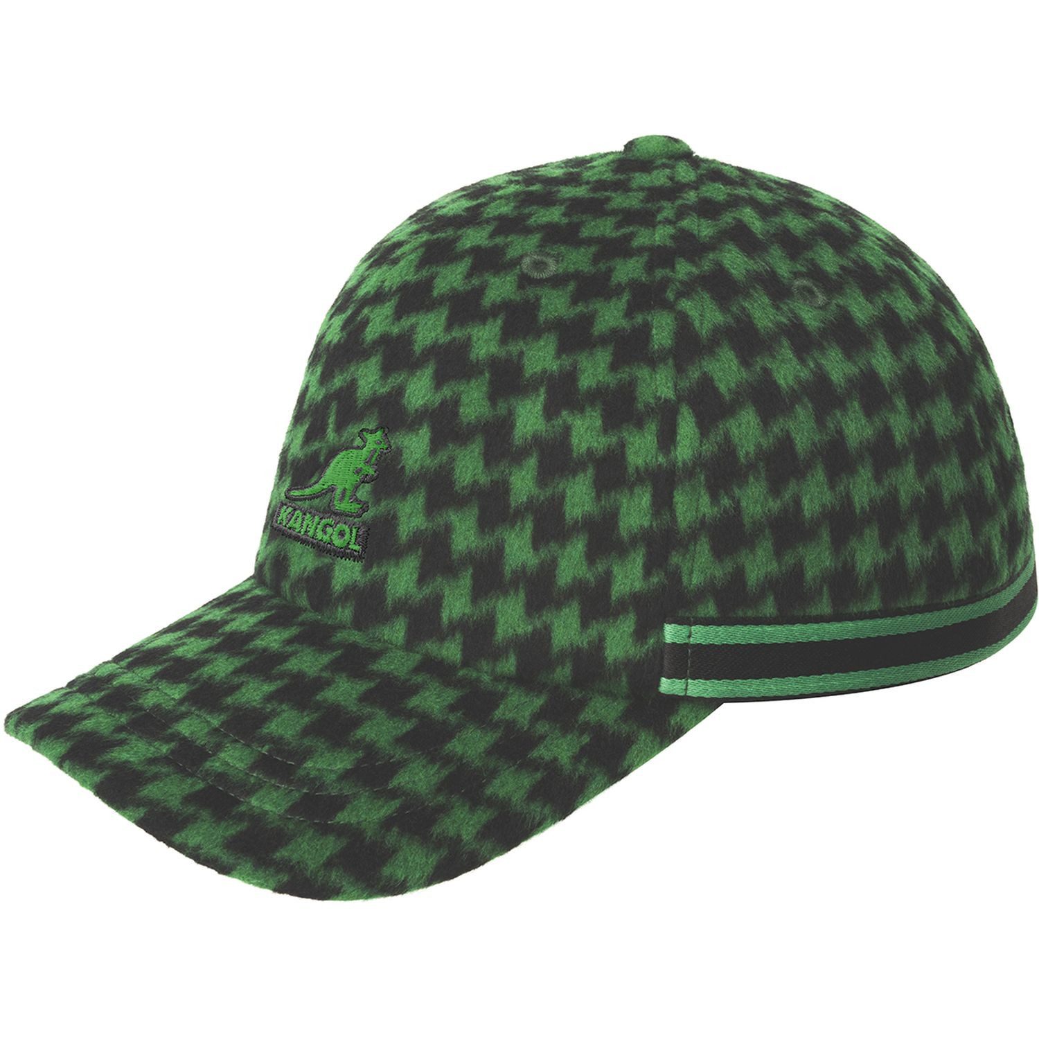 Kangol Schiebermütze Baseball Cap mit Hahnentrittmuster in Filzoptik