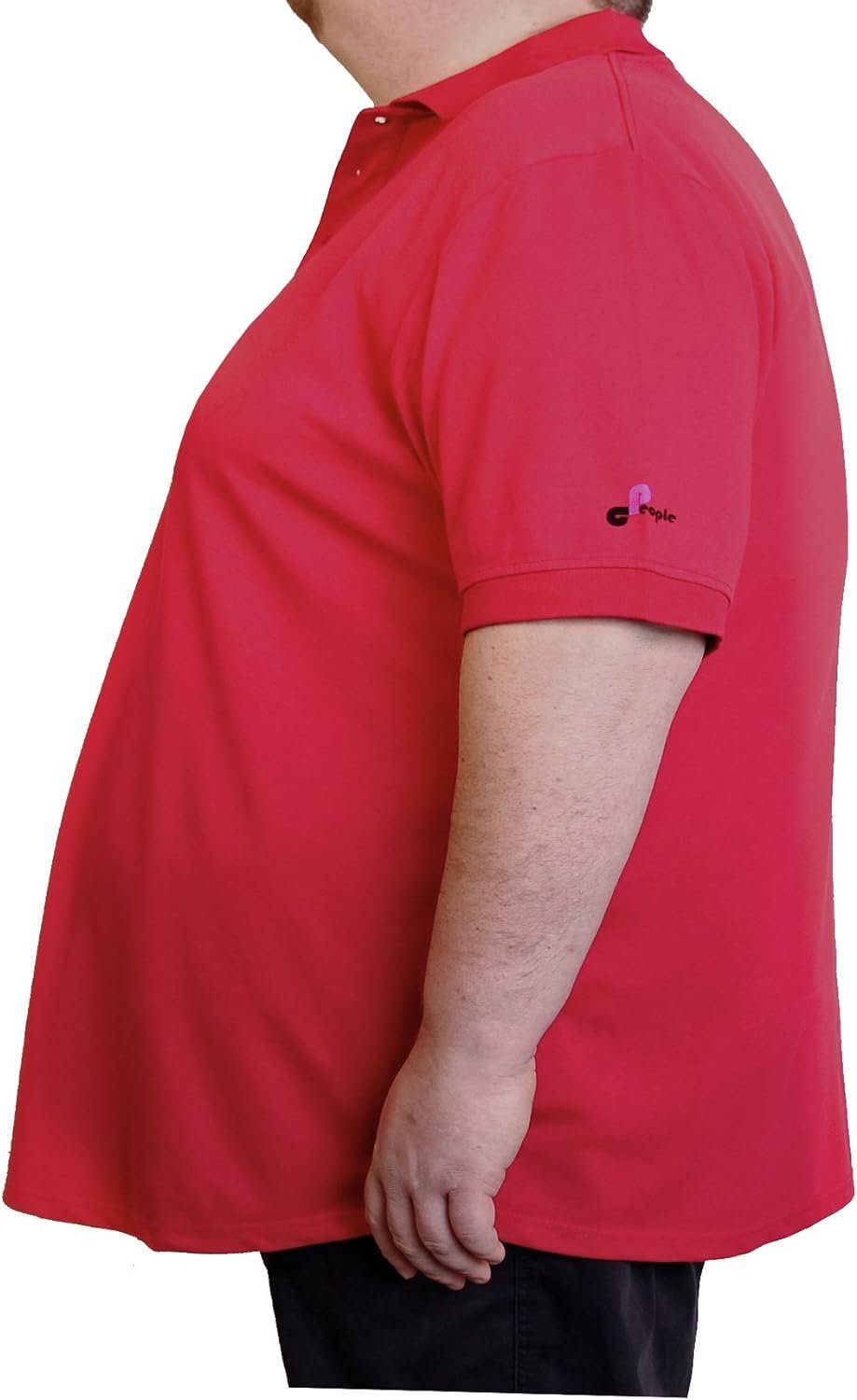 Oslo MasterLine Oversize-Shirt Polo Shirt kurzarm atmungsaktiv Übergröße Universalgröße 6 XL bis 8 XL People Clothes 8 XL Universalgröße exta lang Farbe rot