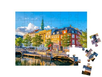 puzzleYOU Puzzle Ein Kanal am Schloss Christiansborg in Kopenhagen, 48 Puzzleteile, puzzleYOU-Kollektionen Dänemark, Skandinavien