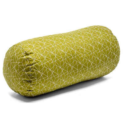 Nackenstützkissen Leserolle Nackenkissen Nackenrolle Olive mit Netzmuster 39 x 17 cm, Landwiesen, Füllung: 100% HCS Kugelfaser, entlastet Kopf-, Nacken- und Schulterbereich