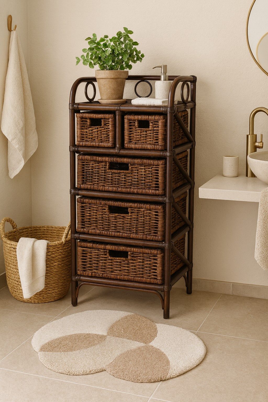 moebel-direkt-online Regal Rattanregal in drei Größen, handgeflochten, Handgeflochten