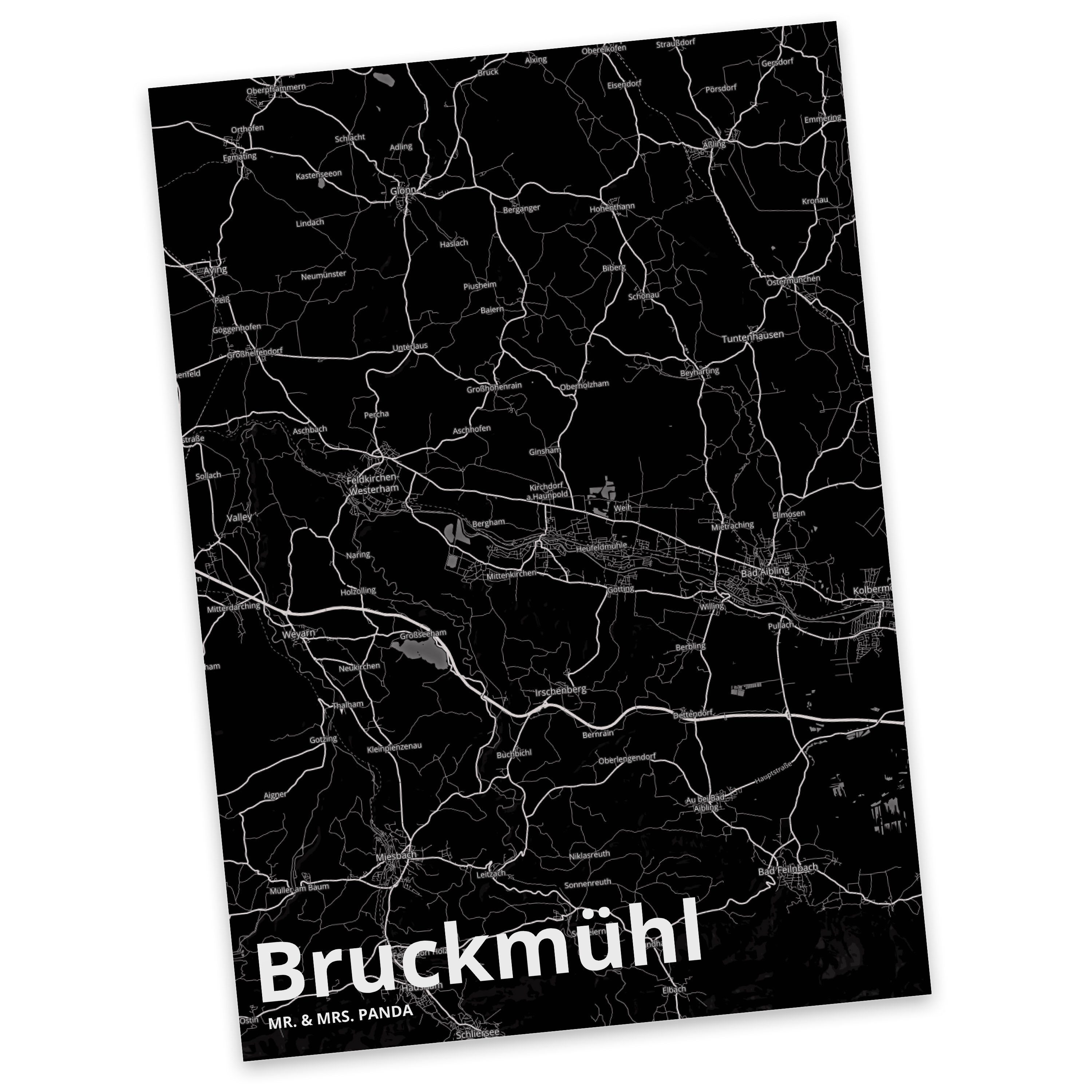 Bruckmühl D Mr. Stadt Ansichtskarte, Stadt, & Mrs. Panda Geburtstagskarte, - Postkarte Geschenk,