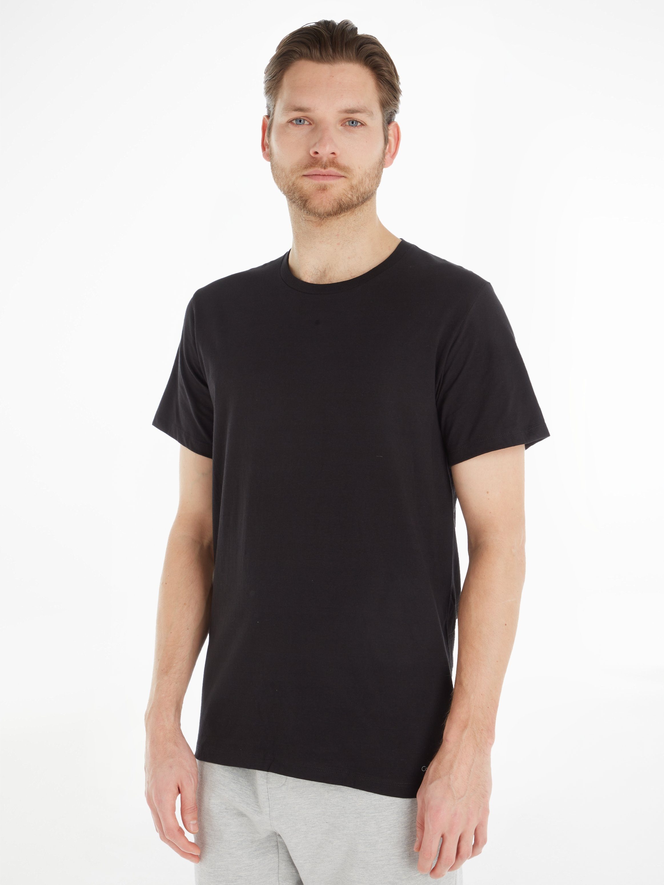 Klein uni T-Shirt schwarz Underwear (3er-Pack) Calvin