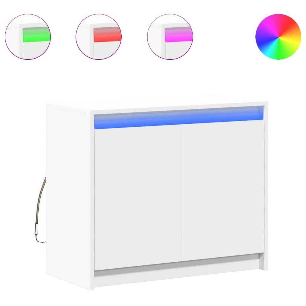 vidaXL Sideboard LED-Sideboard Weiß 72x34x61 cm günstig online kaufen