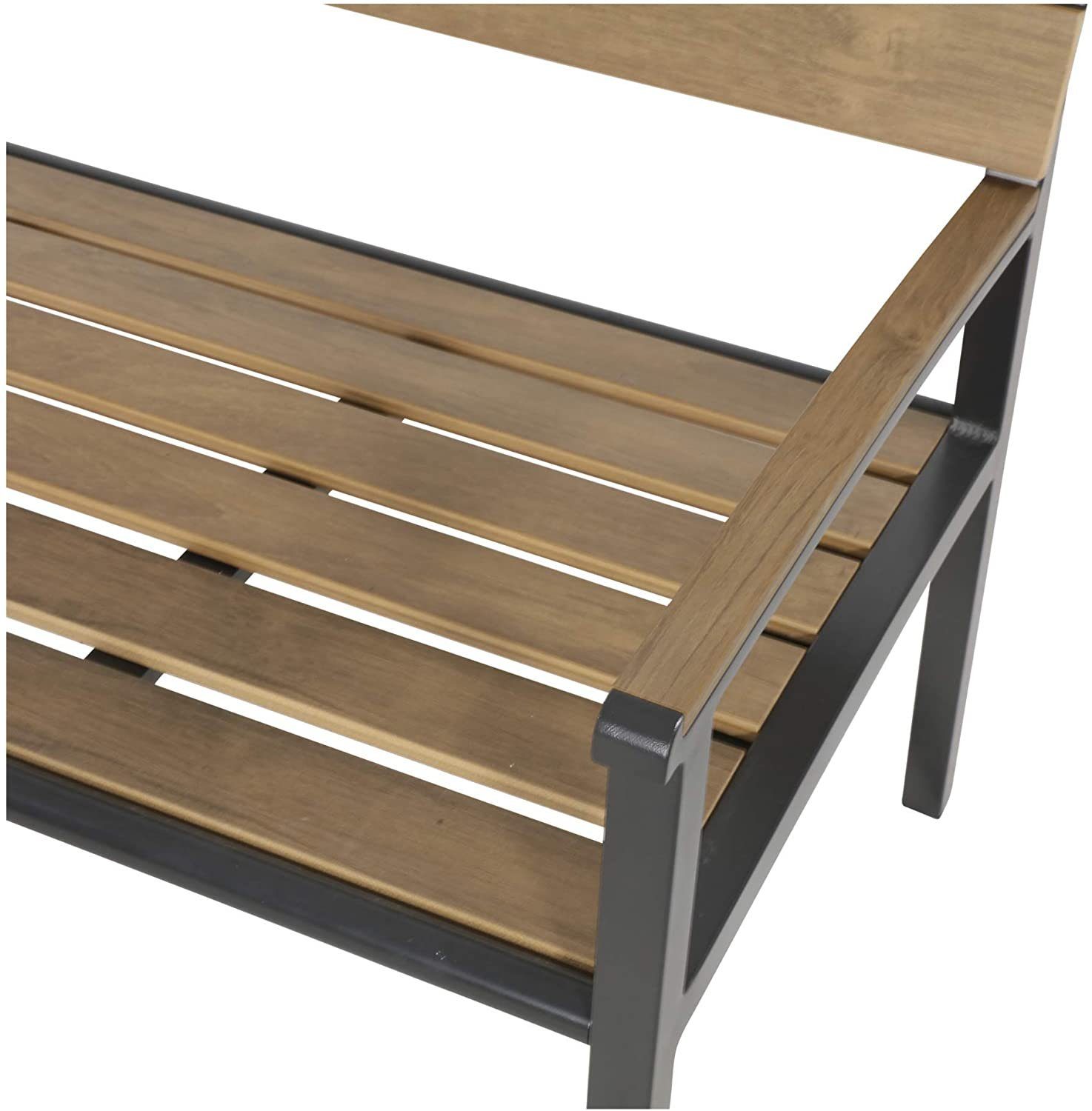 Lesli Living Gartenbank Bank Sitzbank AREZZO Teak-Look max. Tragegewicht 200kg