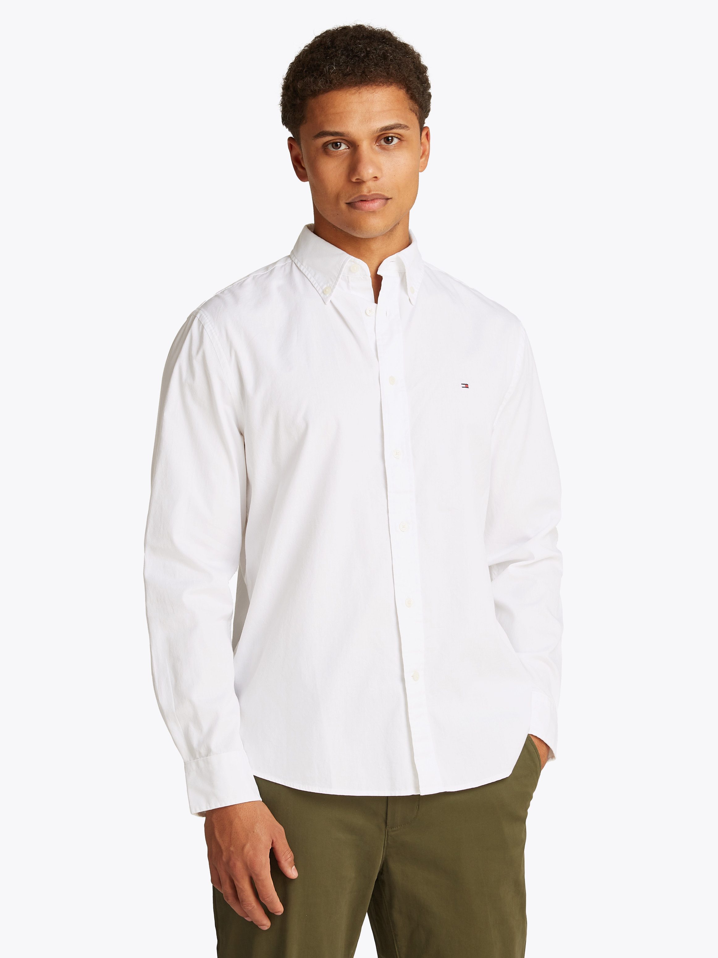 Tommy Hilfiger Langarmhemd CORE FLEX POPLIN SOLID Regular Fit SHIRT günstig online kaufen
