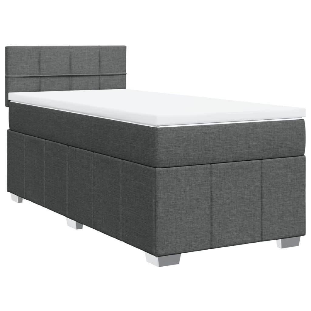 vidaXL Bett Boxspringbett mit Matratze Dunkelgrau günstig online kaufen