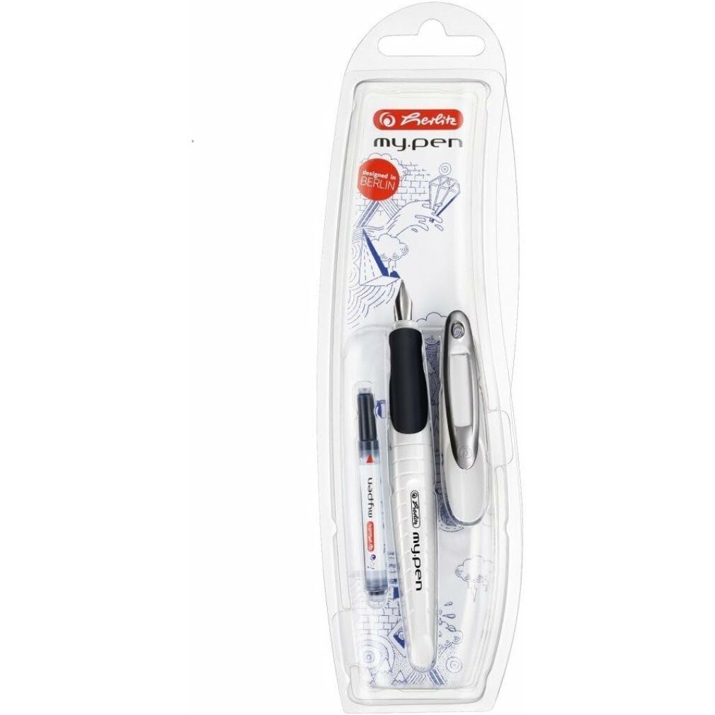 Herlitz Фонтаны Füller My Pen M Feder weiss schwarz