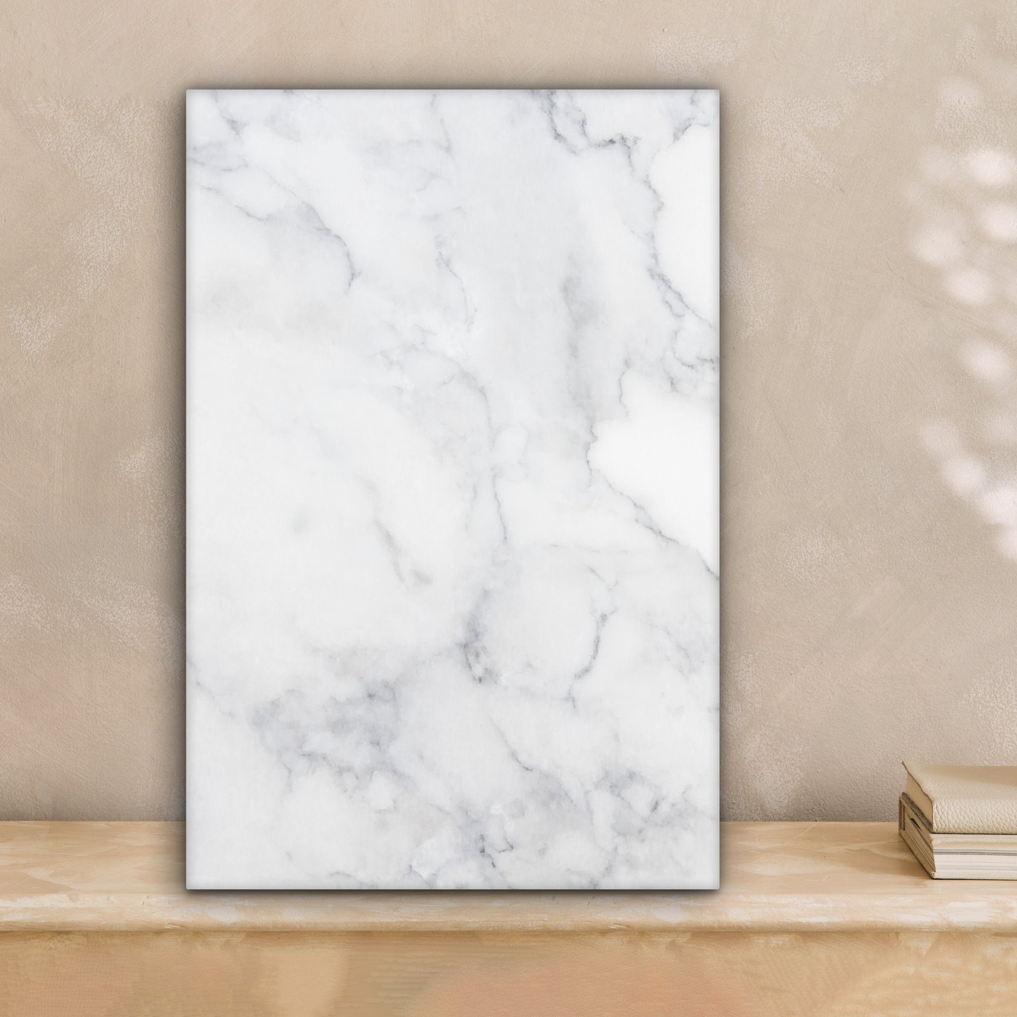 OneMillionCanvasses® Leinwandbild Marmor - Weiß - Grau - Luxus - Marmoropti günstig online kaufen
