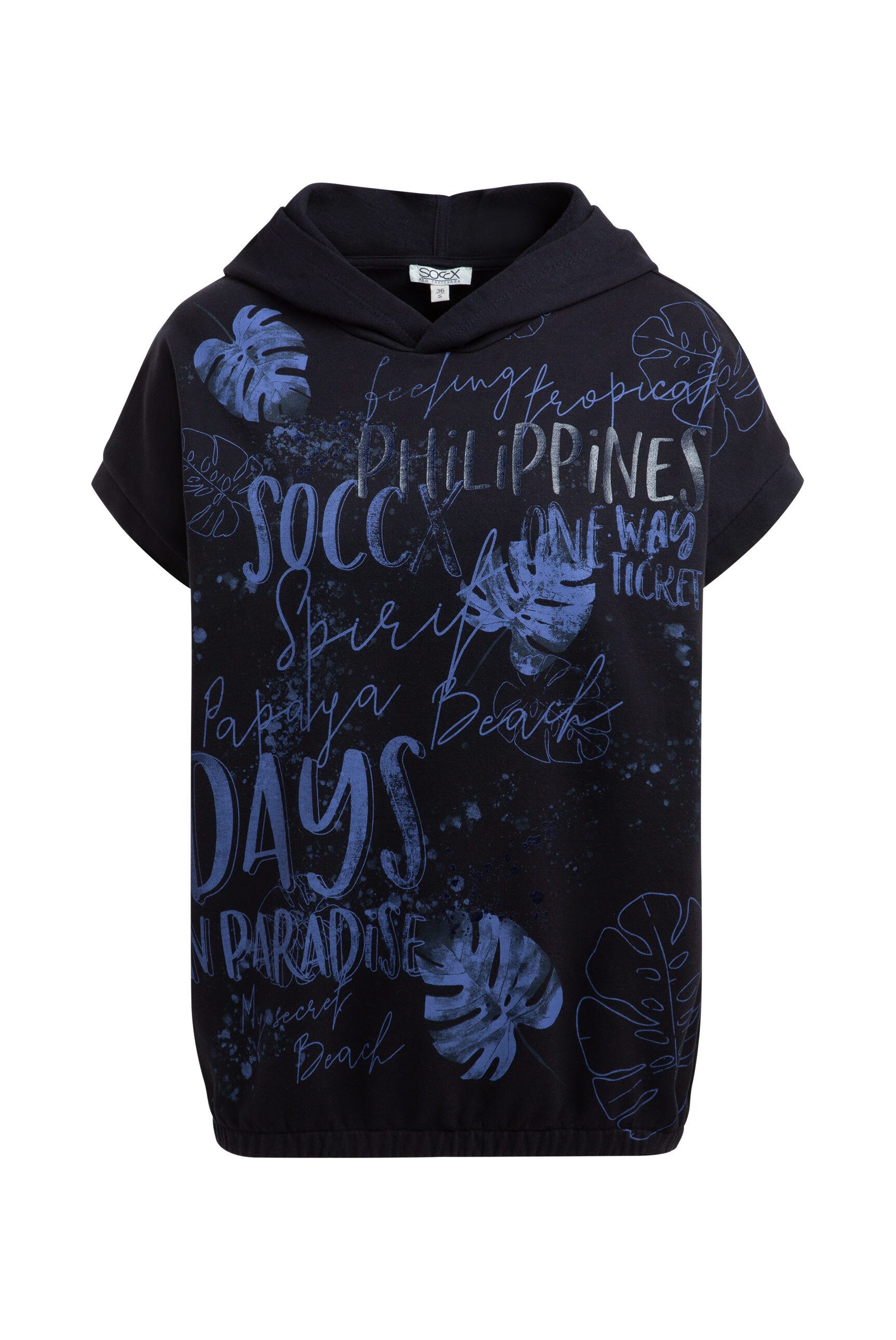 SOCCX Kapuzensweatshirt mit überschnittener Schulter