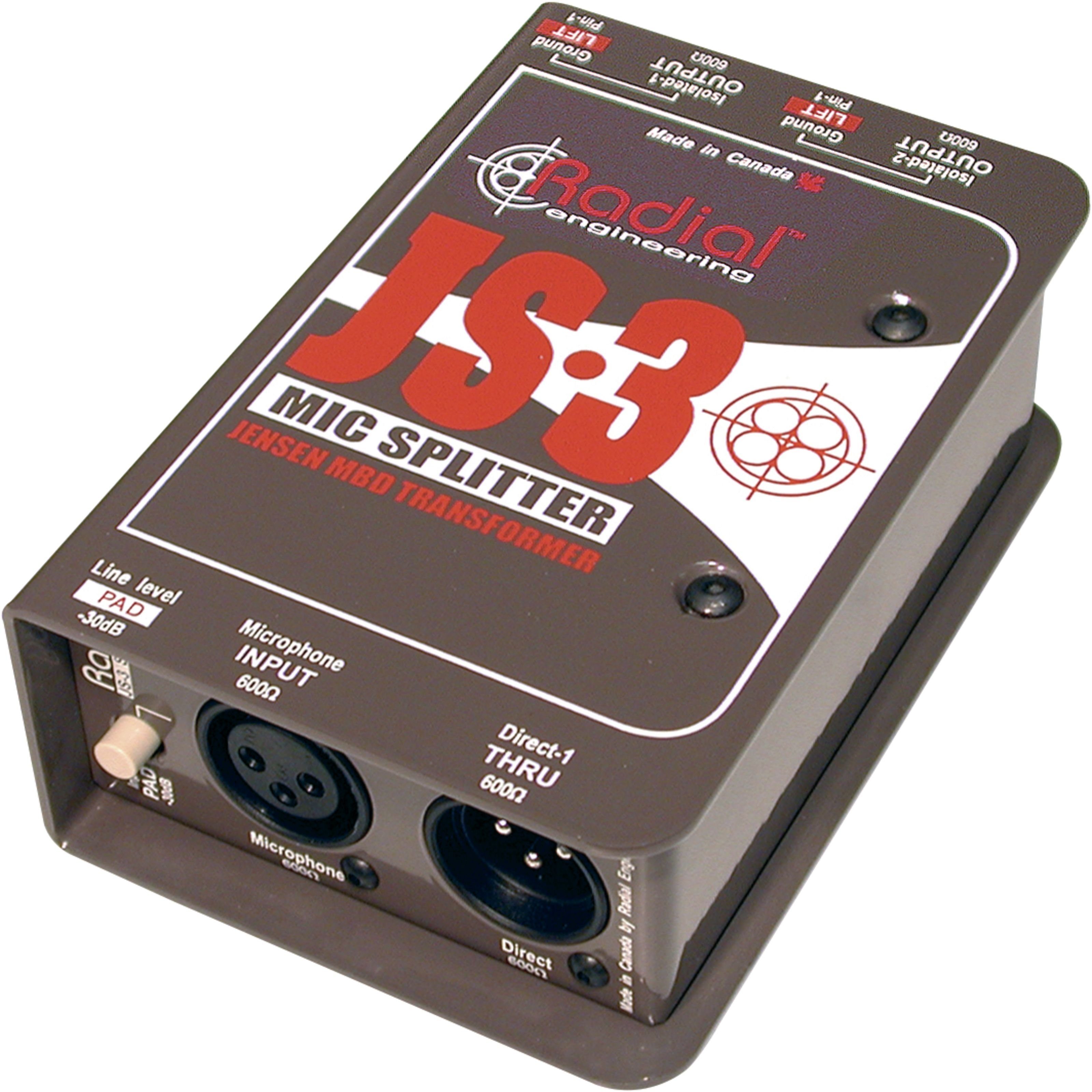 Radial Audio-Wandler, (JS-3 Mikrofonsplitter, Signalverteiler, Splitter), JS3 - Splitter