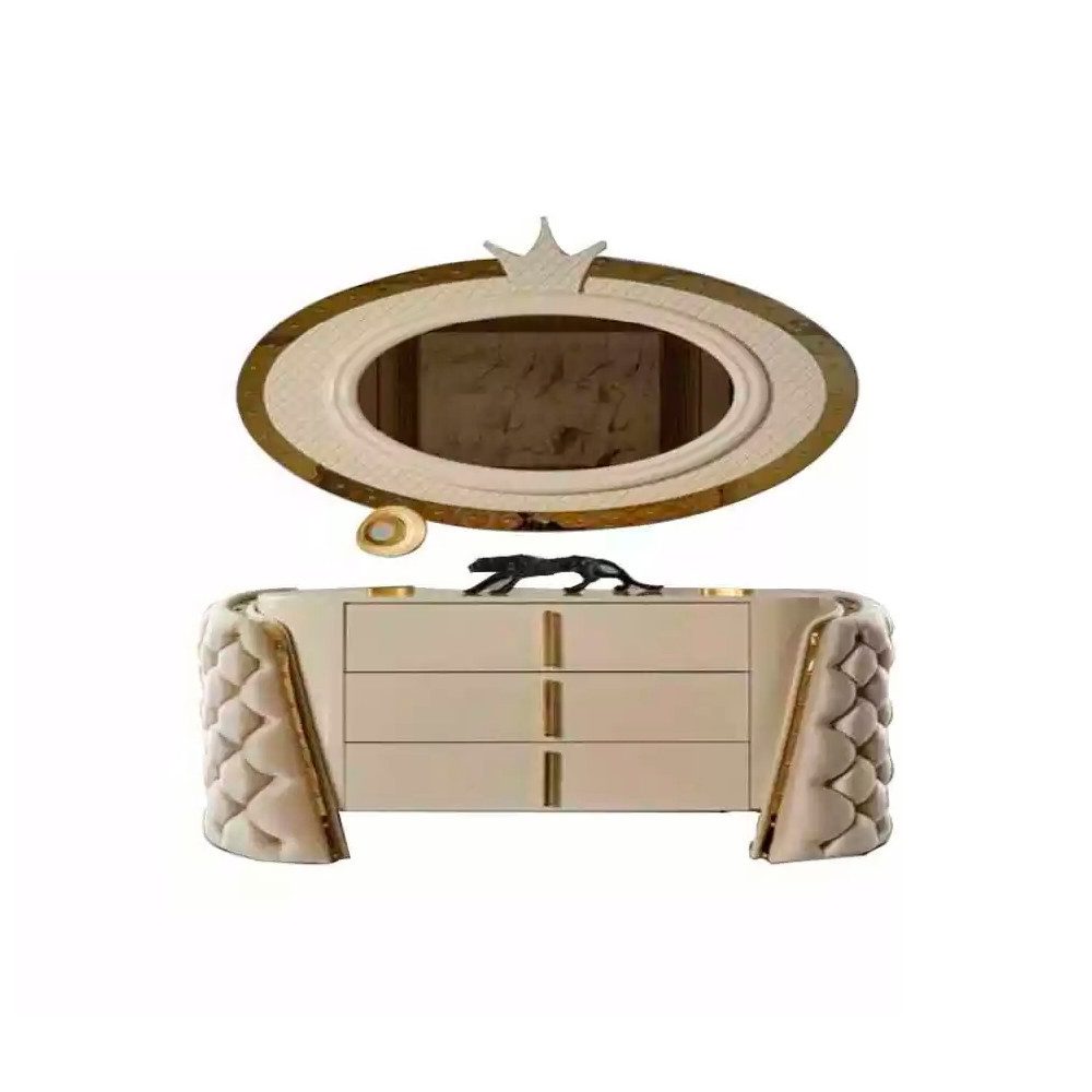 Xlmoebel Schminktisch Luxuriöser Schminktisch mit Spiegel und Konsole aus Holz (2-St., Schminktisch+Spiegel), Hergestellt in Europa