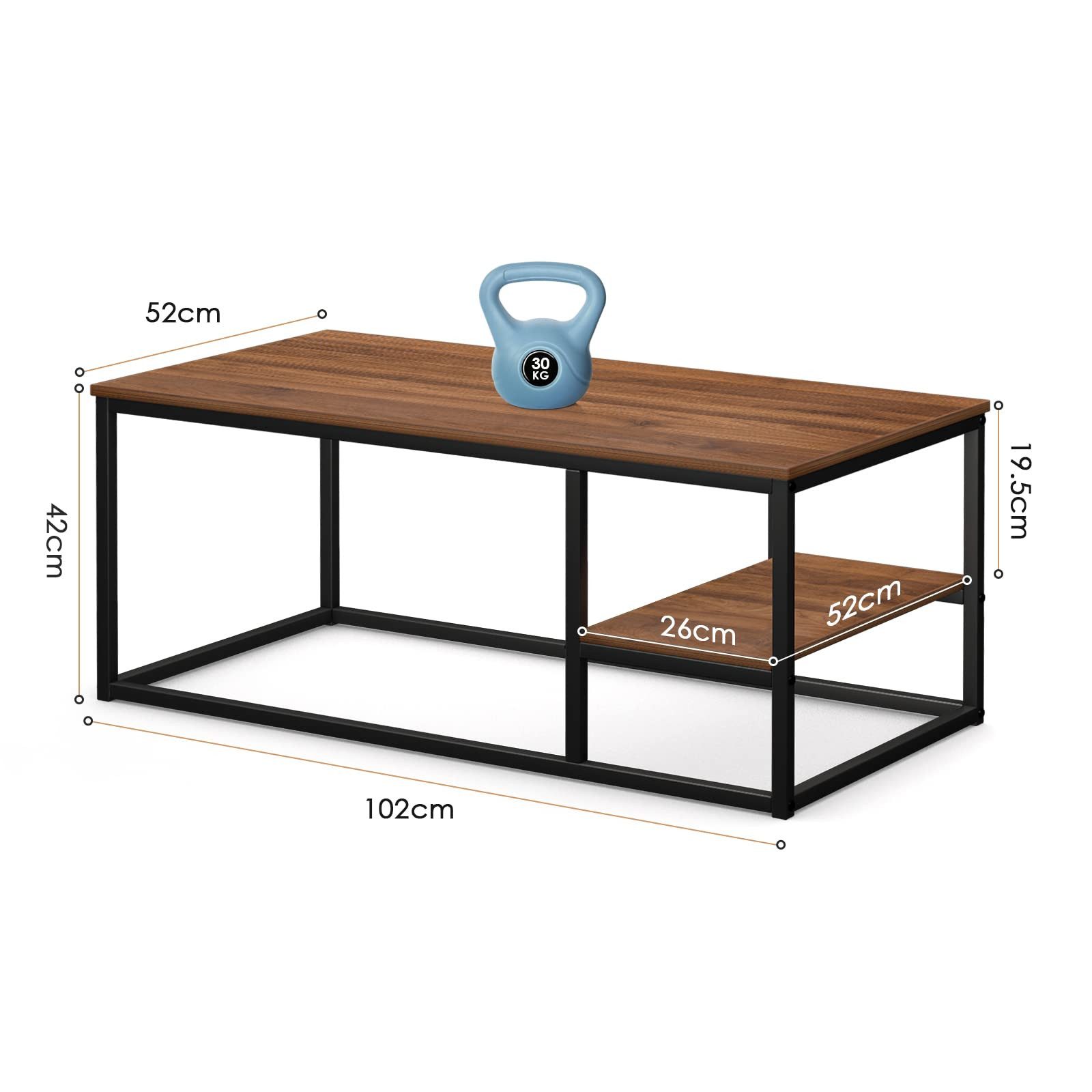 VOWNER Couchtisch Wohnzimmer Tisch, Stahlrahmen (1er-Set), günstig online kaufen