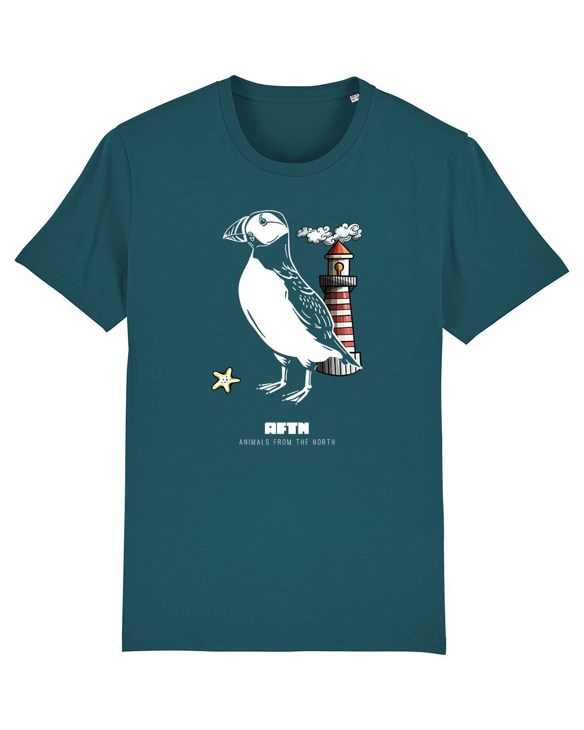 wat? Apparel Print-Shirt [#aftn] Papageientaucher (1-tlg) pertrol