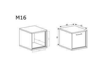 Furnix Nachttisch MEDIOLANE M-16 Beistelltisch mit eine Schublade Natural Hikora, B40 cm x T41 cm x H41 cm