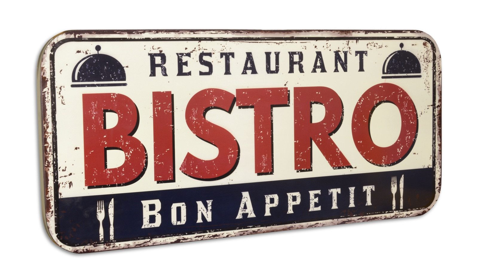 Aubaho Dekoobjekt Blechschild Restaurant Bistro Replikat Retro Design Dekoration