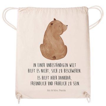 Mr. & Mrs. Panda Sporttasche Bär Schulterblick - Transparent - Geschenk, Sporttasche, Teddybär, Ta (1-tlg), Stabile Kordel