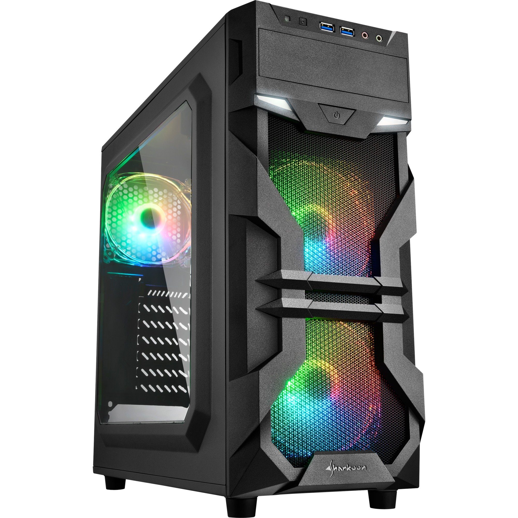 PC-Gehäuse Sharkoon VG7-W RGB, Tower-Gehäuse, (Seitenteil aus