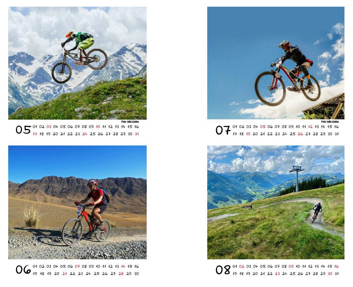 Seelenzauber Tischkalender Sportzauber Mountainbike Tischkalender 10cm x 10cm für 2026 Fahrrad