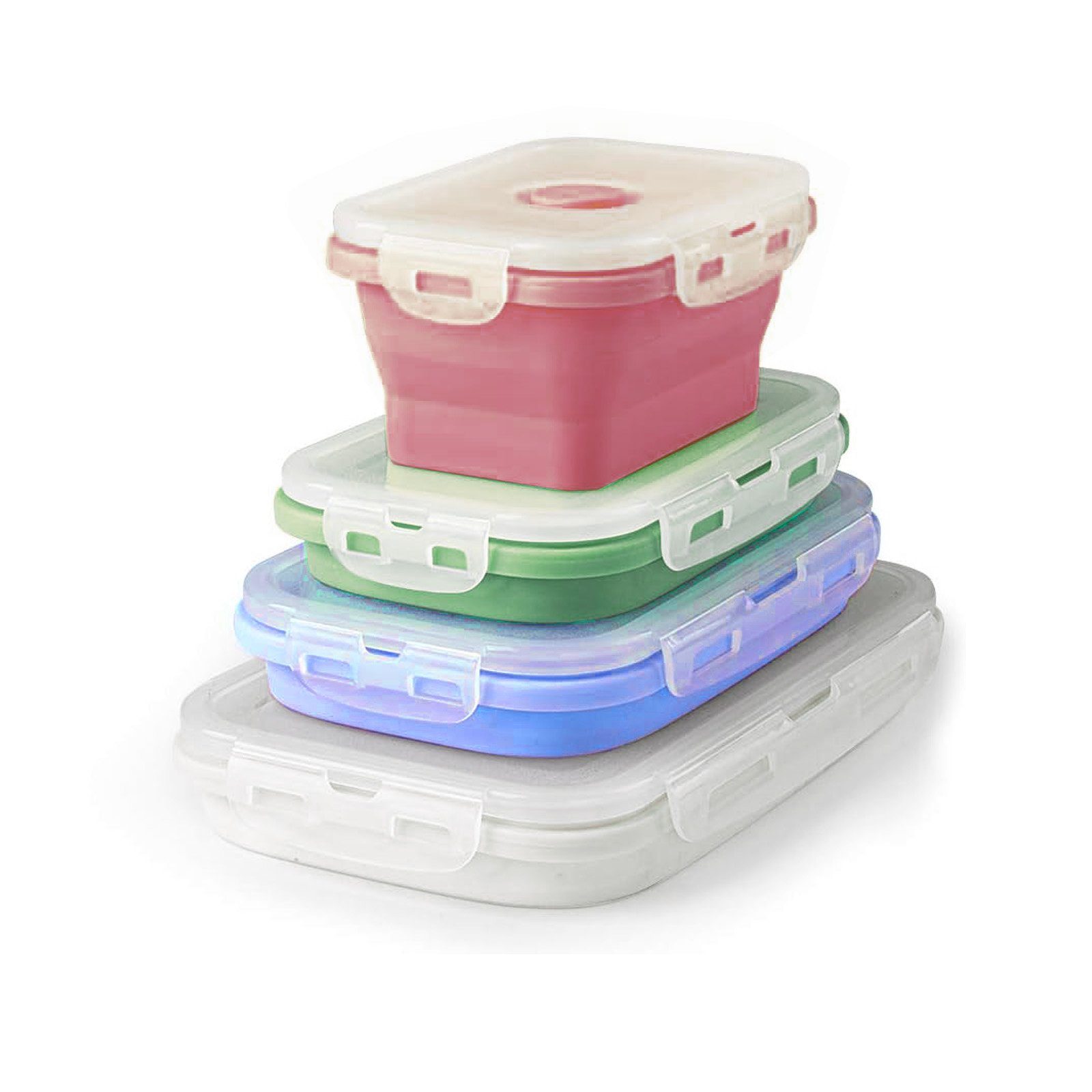 BPA Lunchbox Deckel Set Vorratsbehälter frei Silikon, 8er Vorratsdose mit faltbar HAC24 Frischhaltedosen,