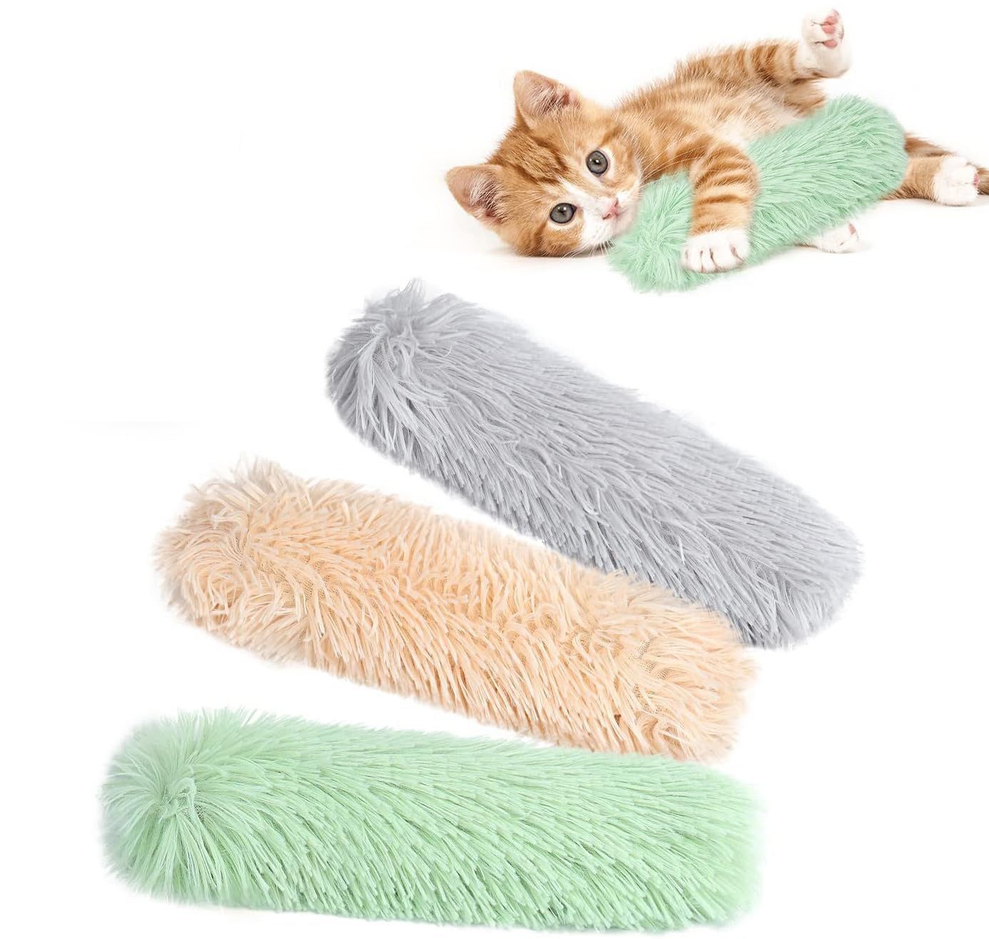 Ledander Tierkuscheltier Katzenspielzeug Set, 3er Katzenkissen mit Bio-Katzenminze Indoor, weiches & langlebiges Interaktives Spielzeug, Intelligenz von Ledander