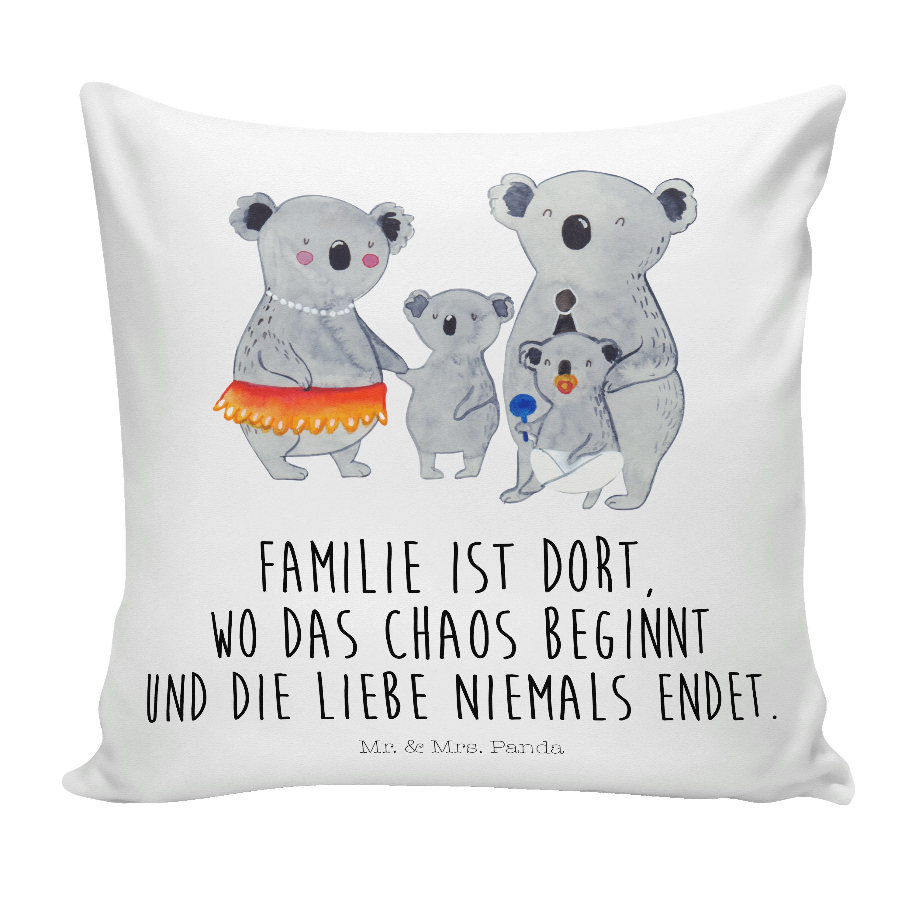 Mr. & Mrs. Panda Dekokissen Koala Familie - Weiß - Geschenk, Dekokissen, Geschwister, Papa, Famil