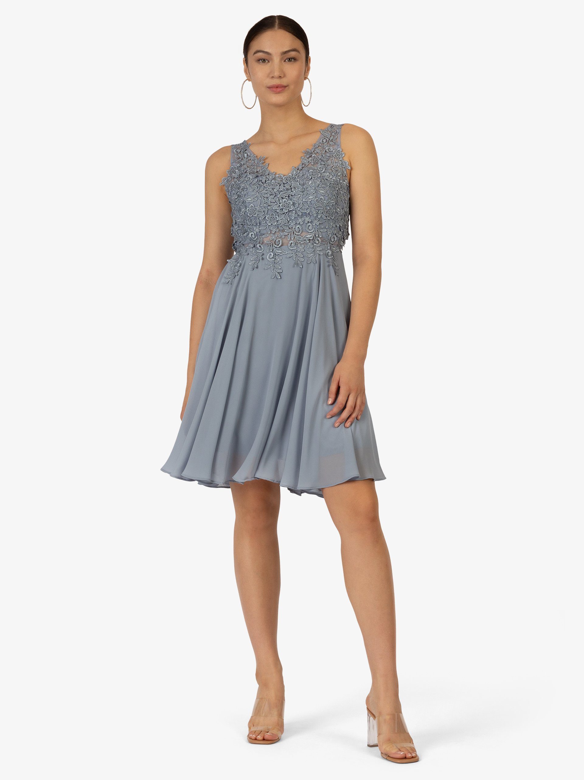 Kraimod Cocktailkleid aus Chiffon, Mesh und Spitze