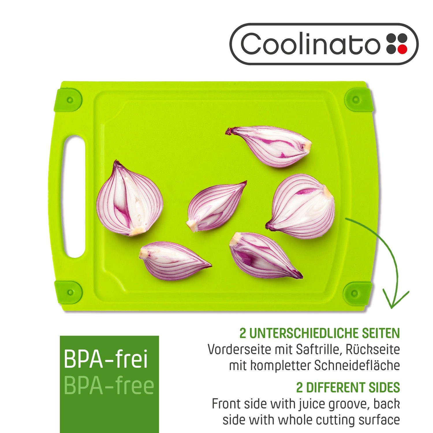 Coolinato Schneidebrett 3tlg Set versch Grössen bunt