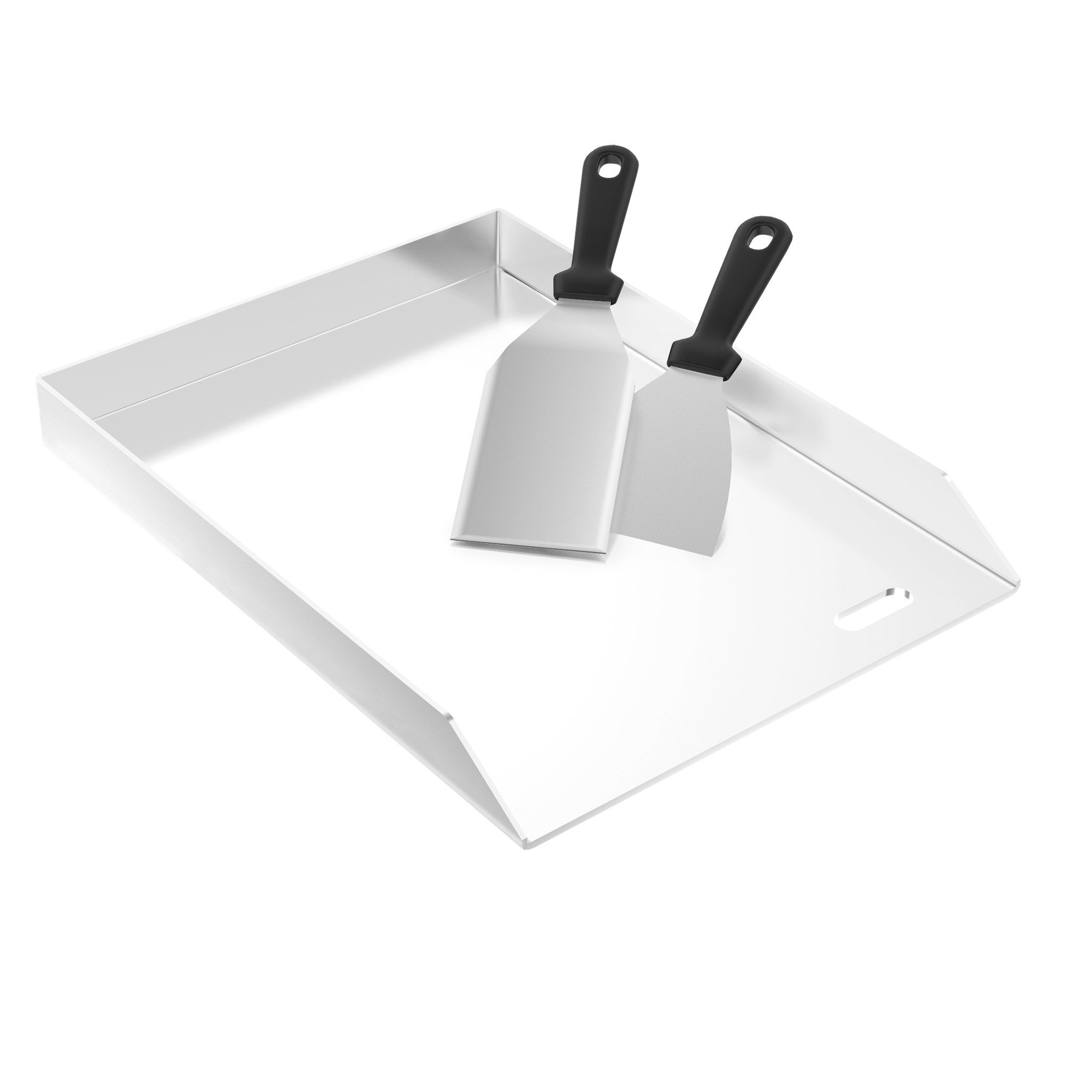 FIVMEN Grillplatte Edelstahl Grill Platte Set BBQ Plancha Gasgrills Universal Grillschale, für Gleichmäßige Hitzeverteilung Inbegriffen Grillspachtel