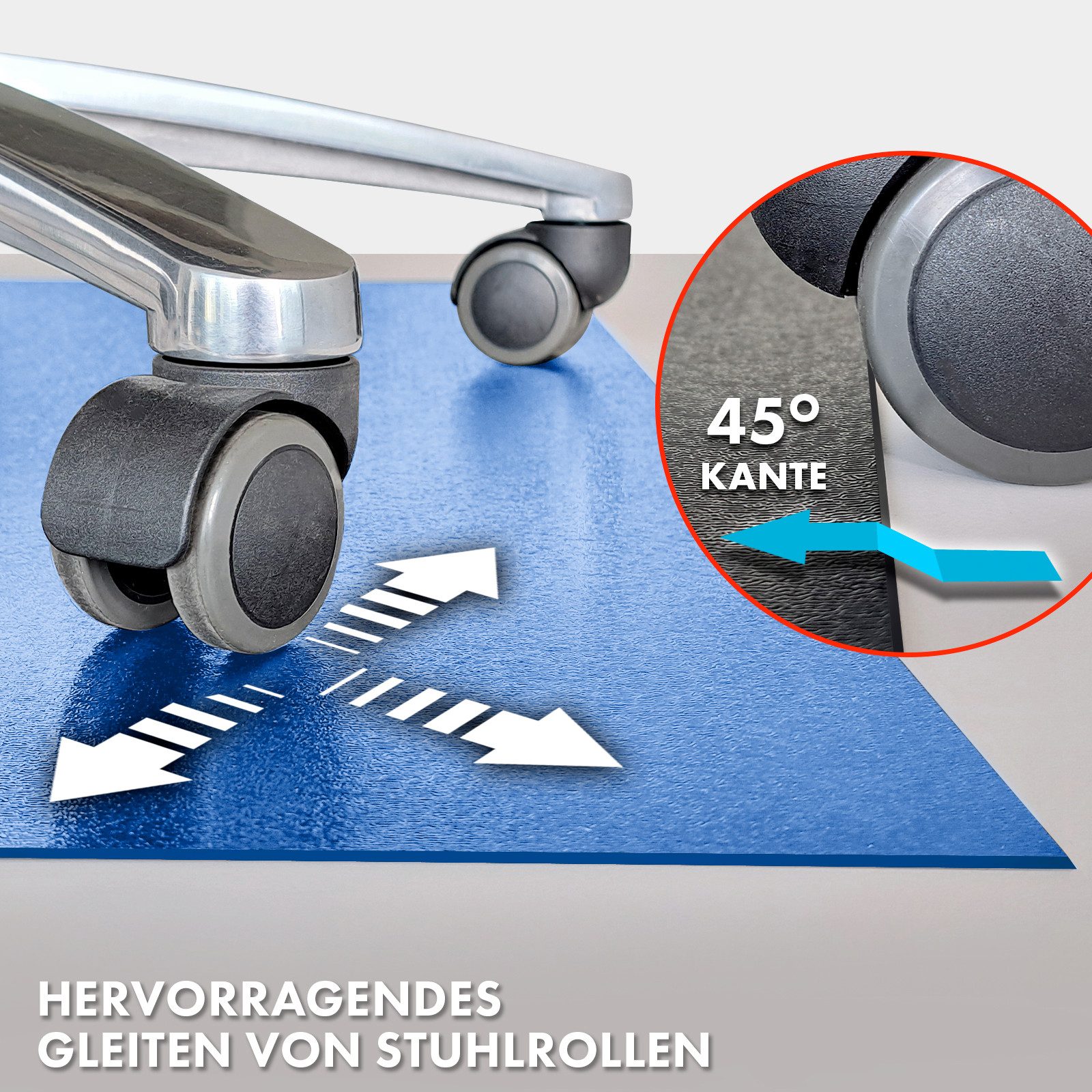Kubus Bodenschutzmatte Delara mit abgeschrägter Kante, Optimaler Schutz, Erhältlich in vielen Farben und Größen