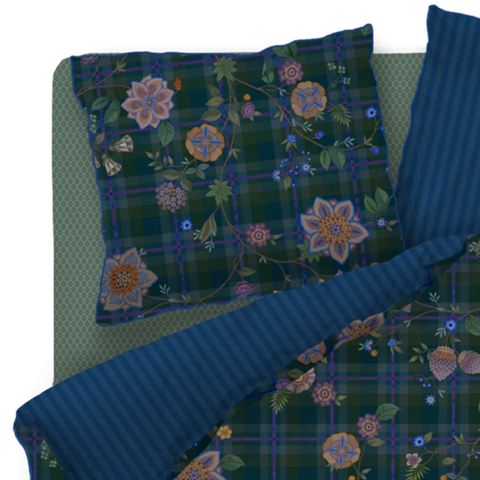 PiP Studio Bettwäsche Flores Felices Dunkelblau, günstig online kaufen
