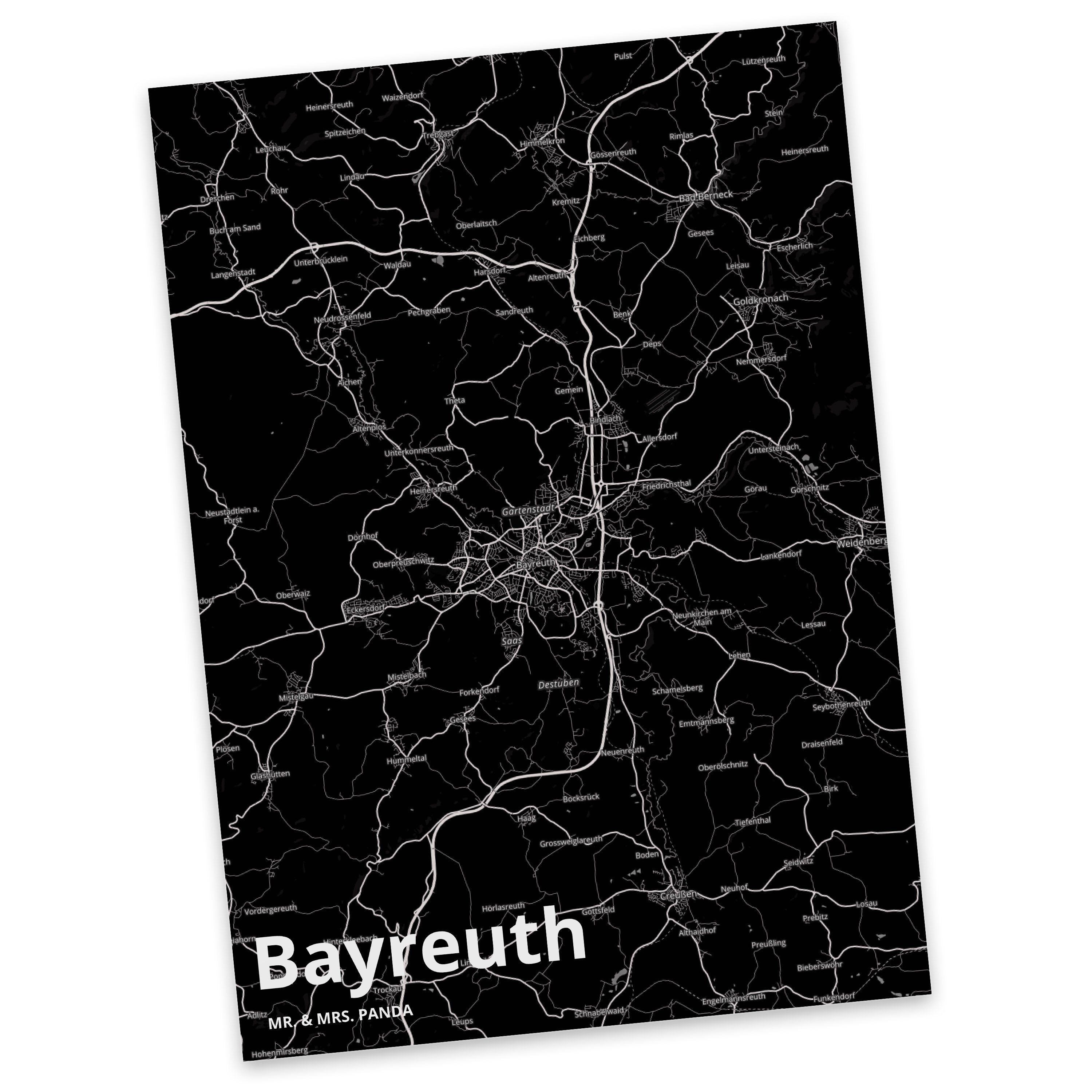 Mr. & Mrs. Panda Postkarte Bayreuth - Geschenk, Karte, Städte, Stadt, Ansichtskarte, Einladungsk