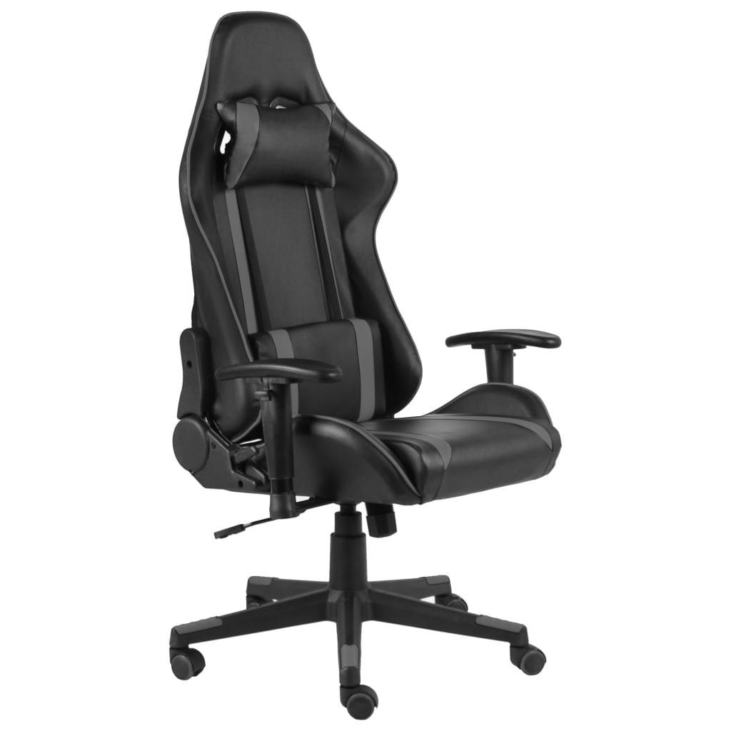 vidaXL Gaming-Stuhl Gaming-Stuhl Drehbar Grau PVC (1 St) Grau | Grau