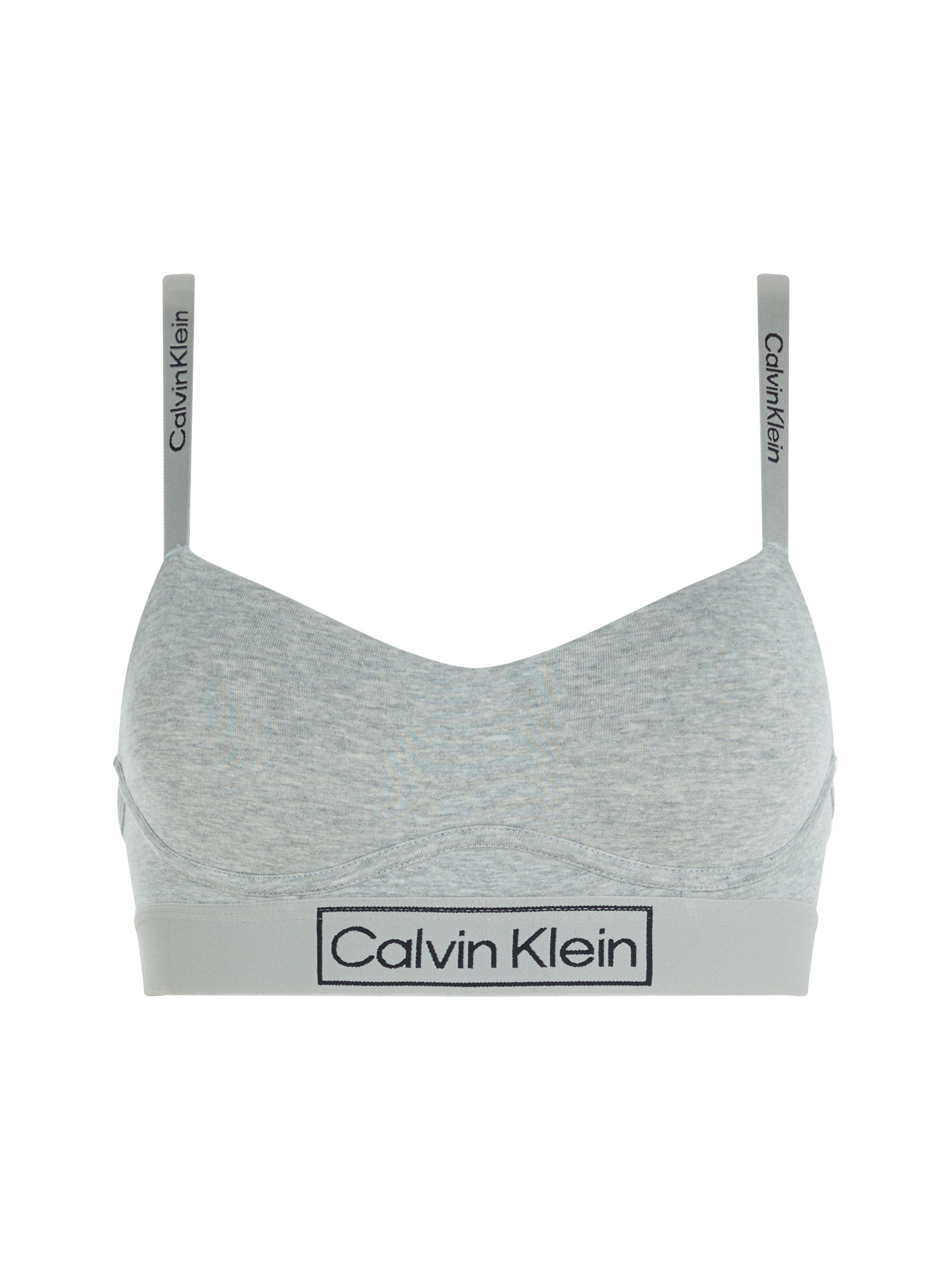 Logoschriftzügen Calvin Underwear Klein Trägern mit grau und an Bund Bralette
