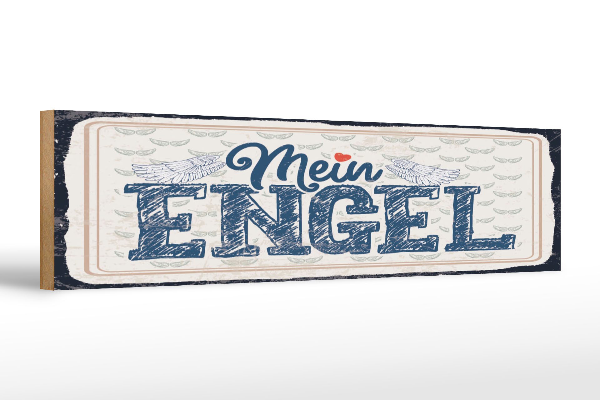 Femer GmbH Holzbild Spruch 46x10 cm Mein Engel, (1 St), Glatte Holzfaserplatte (MDF), vorn beschichtet