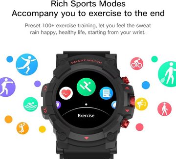 findtime Personalisierbare Zifferblätter Smartwatch (Android, iOS), Fitnessuhr Militär Outdoor Aktivitätstracker Military, Schrittzähler
